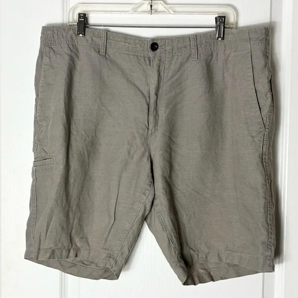 Banana Republic Grey Chino Flat Front Aiden Linen Shorts Men’s 36 Classic Preppy